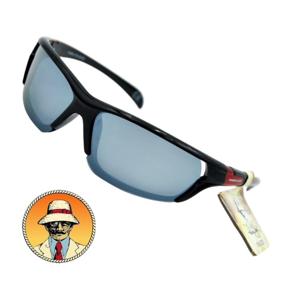 Panama Jack PJ POL 1 Glossy Black Polarized Wrap Sunglasses 100% UV - Picture 1 of 3
